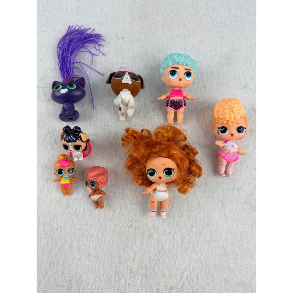 LOL Surprise Dolls & Pets Mixed Lot of 8 MGA Lil Sisters Babies Figures